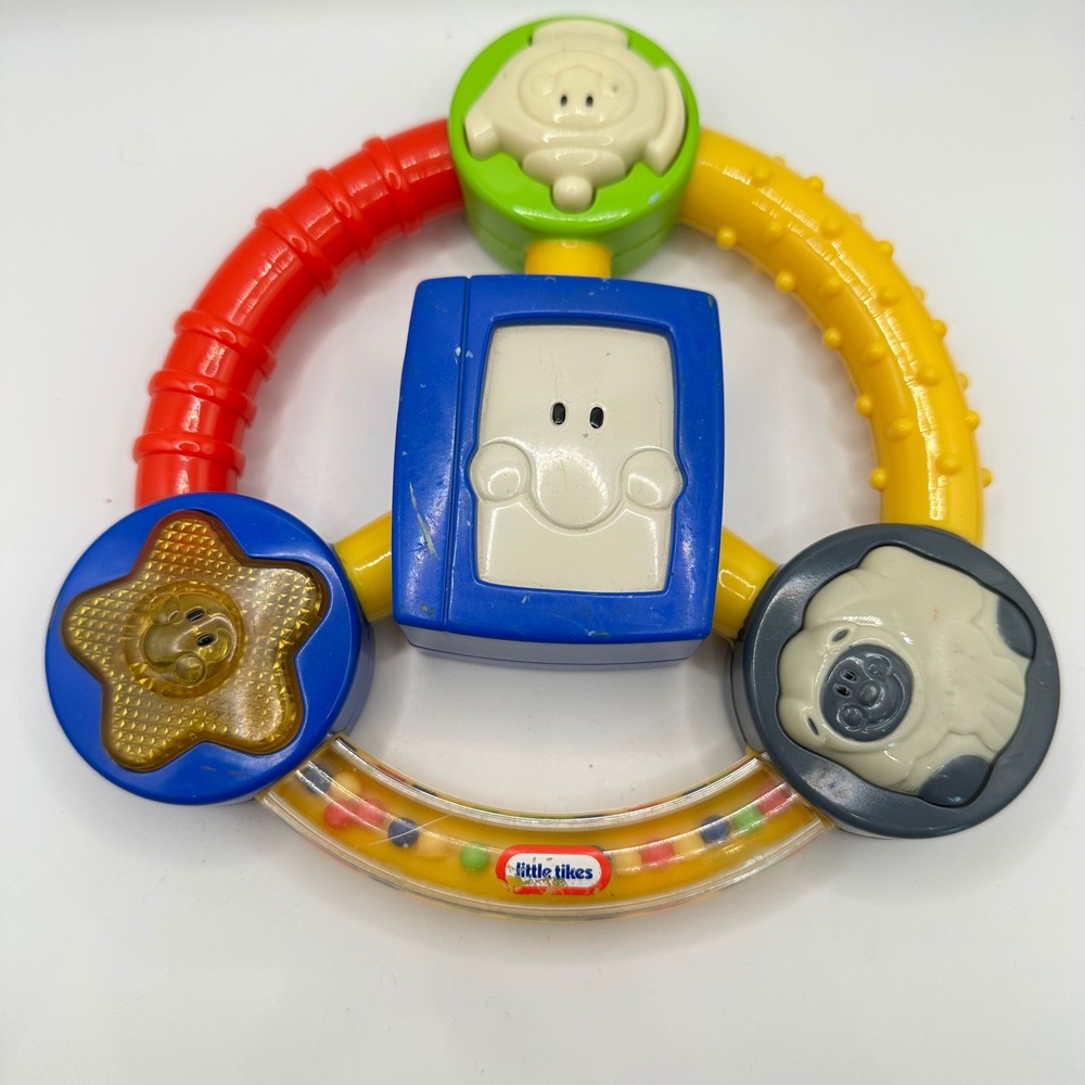 VTG Little Tikes Vintage Steering Wheel Activity Toy Light Up Rattle MultiColor